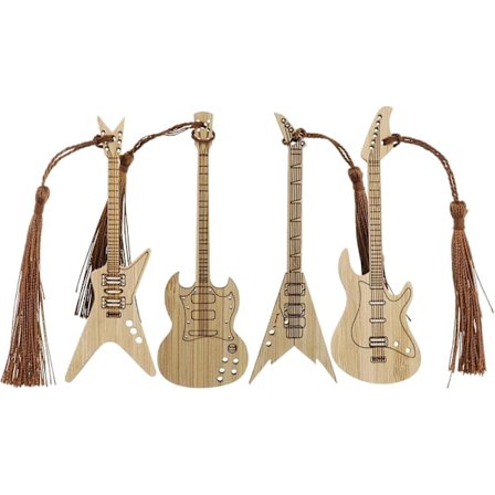 The Lord of the Tools 4 stk. Bogmærke Guitarform Kvaster Kreativt Bogmærke til Noder Dekoration Sidemarkør Kunsthåndværk Dekor Sidemarkør Gave