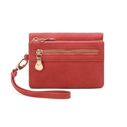 Liten Kort Lommebok Kortholder RØD