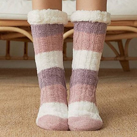 kvinder Vinter Sovestrømper Hjemmesko Anti-skrid Fleece Sok