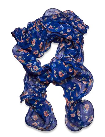 Floral Ruffled Scarf Blue Lauren Ralph Lauren
