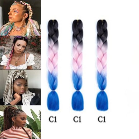 Flettet hår i tre dele, Jumbo fletninger hårextensions, Br