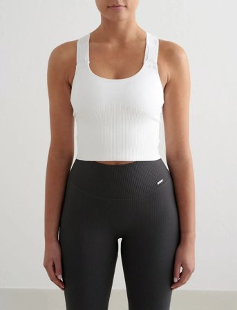 aim ́n Ribbed Seamless High Support Bralette - White - M