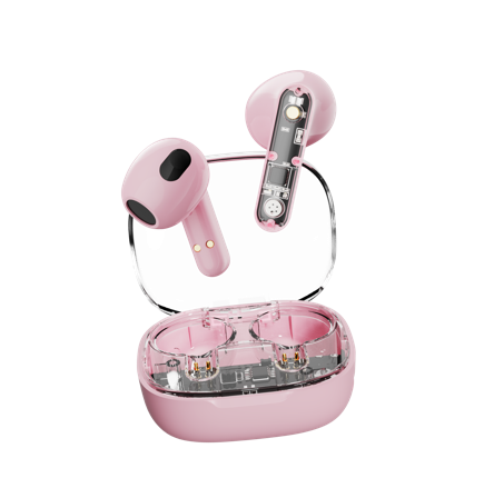 STREETZ T150 TWS earphones, Transparent Pink