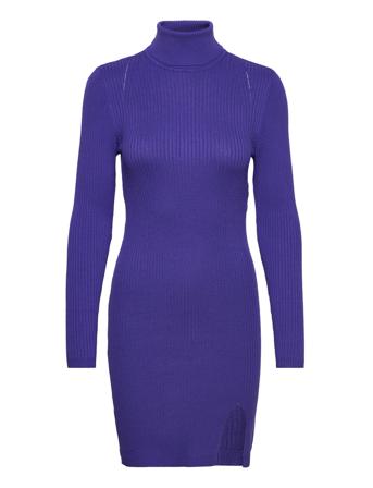 Onlfrida L/S Rollneck Dress Knt Kort Kjole Blå ONLY