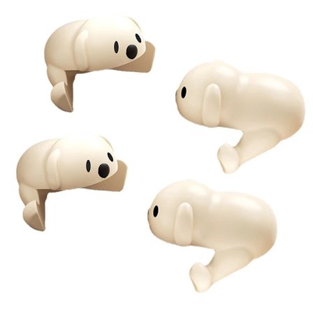 4 stk silikonbeskyttelse for hjørner med tegneserievalp - Barnesikring med selvklebende kantdempere for bord og møbler i aprikosfarge