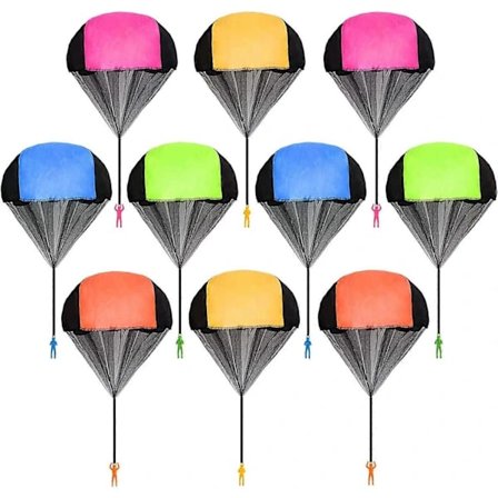 10-pack Fallskärm Leksaker, Trasselfria Kastleksaker Fallskärm, Utomhusleksaker för Barn, Flygande Gåvor 3-10 År Gamla Pojkar Flickor Leksaker (FMY