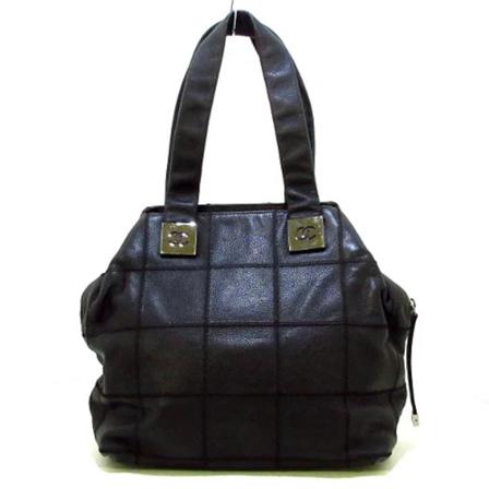 Chanel Vintage Pre-owned Leather handTass , Zwart , Dames , Maat: ONE Size Vintage Tassen
