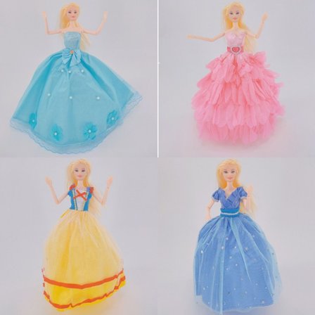 4 st 30 cm Klä upp docka Prinsessa Barbie docka kostym kjol docka klänning