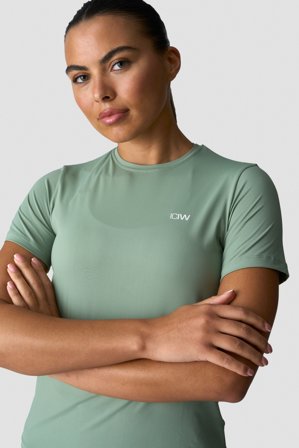 ICANIWILL - Training High Neck T-Shirt Wmn Light Moss - Naiset - Treenivaatteet ICIW:ltä