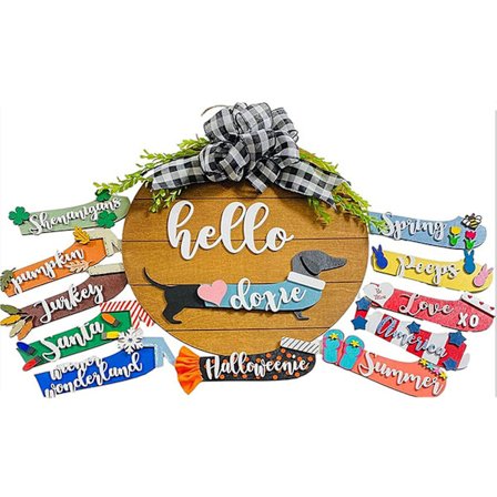 Tax Hund Dørskilt Tre Dørhenger med Utskiftbare Plaketter