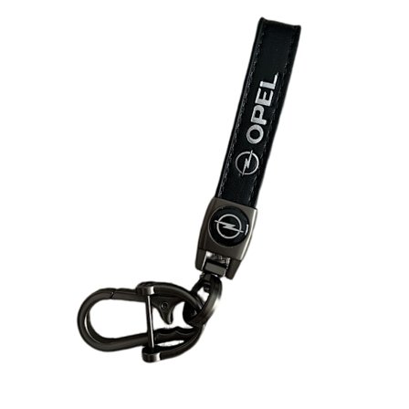 Ekte skinn nøkkelring med bilmerke, kompatibel med Opel nøkkelring, skinn nøkkelring, egnet for kvinner og menn Opel tilbehør