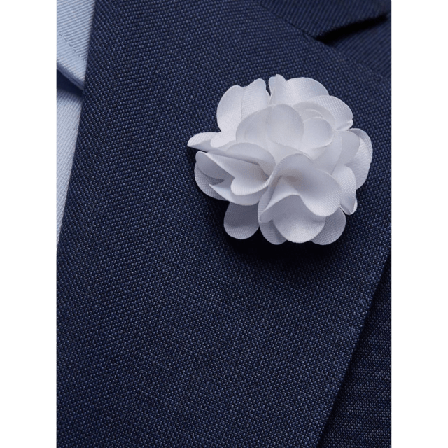 John Henric Flower Lapel Pin Kostymtillbehör Herr Vit ONESIZE