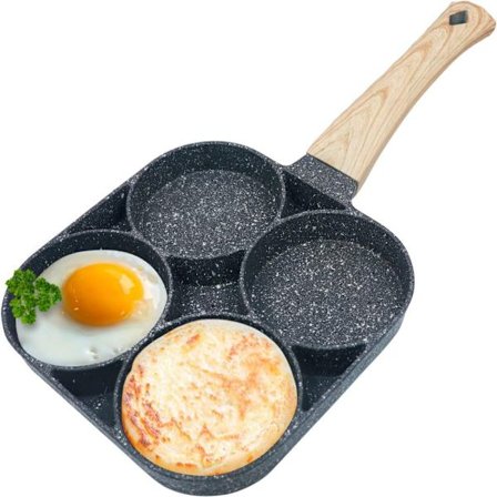 Egg Stekepanne Non-stick Pannekakepanner 4-kopper kokekar Pannekake, Omelettpanne Aluminiumlegering Eggkoker