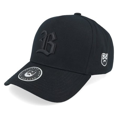 Bearded Man - Noir adjustable Casquette - Old English B Black On Black A-Frame Adjustable @ Hatstore