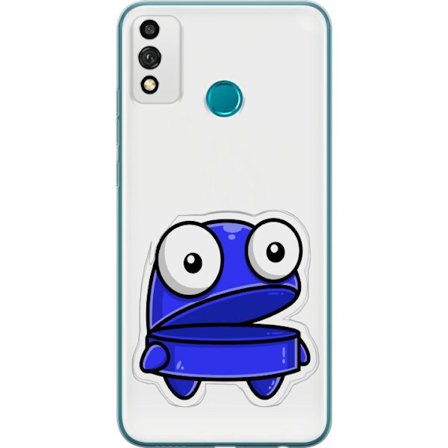 Kompatibel Mobilcover til Honor Honor 9X Lite Blå tegneseriefigur med åbent udtryk og store øjne i sjov illustration