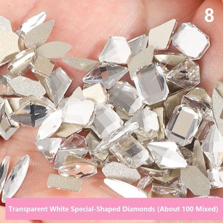 100 st Photochromic Aurora Rhinestones Nail Art Decor Mixed-sha