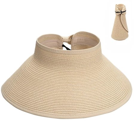 Rullbar Solskyddsmössa med Bred Brätte för Dam (beige)