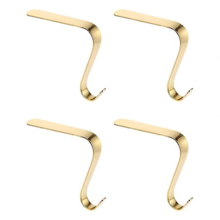 4 stk Julestrømpehengere Peis Hylle Henger Hengekroker (Gyllen) []