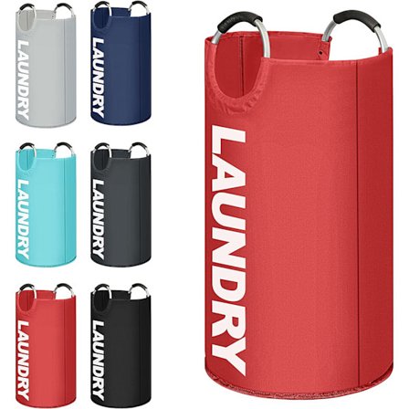 Moderne sammenklappelig stof stor vasketøjskurv, vasketøjskurv, sammenklappelig tøjpose, sammenklappelig vasketøjskurv 6 farver tilgængelige 82L