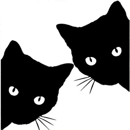 2 st Svarta Katt Klistermärken Roliga Bildekaler för Bil/Motorcykel/Cykel