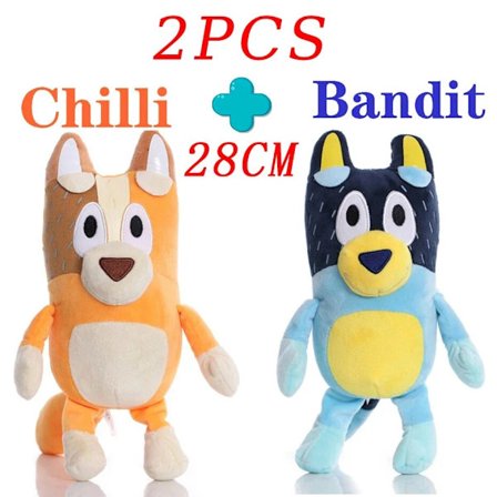 Plys Hund Bingo Familie Plys Legetøj Tegneserie Hund Bløde Udstoppede Dyr Chilli Anime 28cm Dukker Fødselsdags Julegaver Til Børn