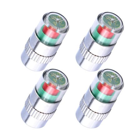 Pakke med 4 bildekk trykkovervåkingshette med sanntidsdeteksjon fargevarsel for kjøretøy trykkmonitor stammehette