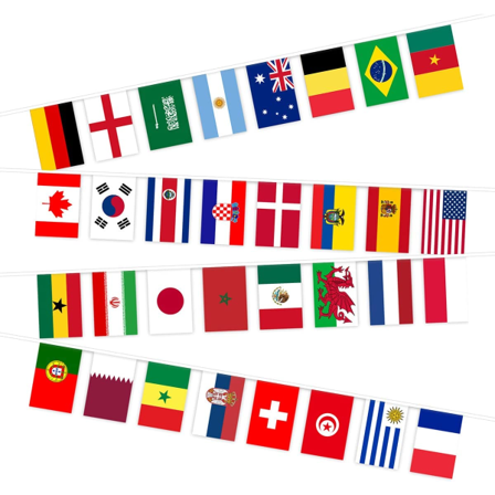 2022 Qatar VM-flaggbanderoll, 32 länder