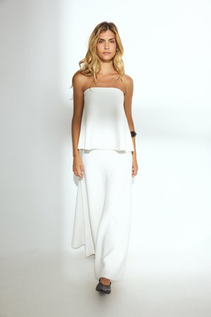 Lydia Tomlinson x NA-KD fließender Strick-Midirock - Strickröcke - Weiß - L