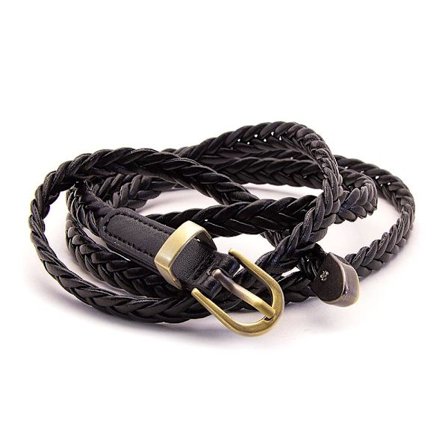 Flettet smalt belte i syntetisk skinn Gullspenne Dame - Flere farger