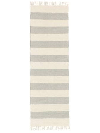 Køkkentæppe Cotton Stripe 80X250 Bomuld Stribet Grå/Råhvid