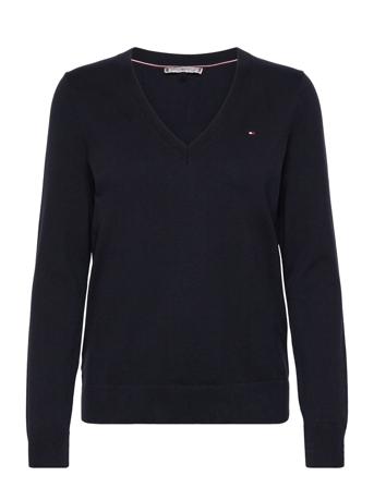 Jersey Stitch V-Nk Sweater Pullover Marineblå Tommy Hilfiger*Betinget Tilbud