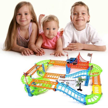 To-lags Spiralbane Rutsjebane Legetøj Elektrisk Togbane til Børn Børnegaver