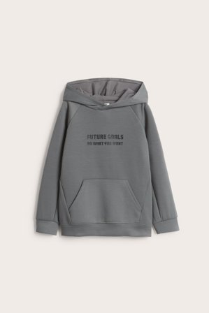 Kappahl | Bluza z kapturem, z materiału interlock | Szary