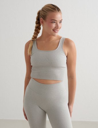 aim ́n Ribbed Seamless Shaping Bralette - Grey - XL