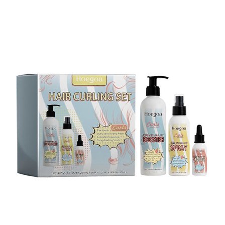 Hoegoa Fluffy Curling Care Set Fukter Krøllete Hår, Former Krøller, Former, Hårpleie Uten Vask