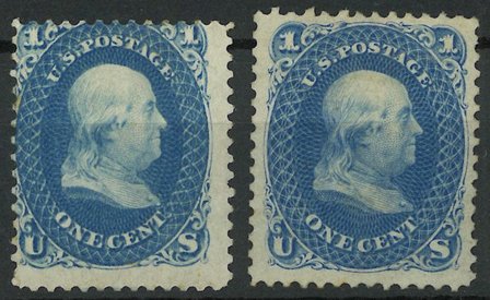USA - MICHEL 16, 2 stk. centreret og off-center - Ubrugt