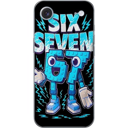 Yhteensopiva Puhelinkuori Apple Apple iPhone 17 Air Lelukas sininen kuvaus numeroilla Six Seven retro-arkadityyliä vahvalla typografialla ja graafise