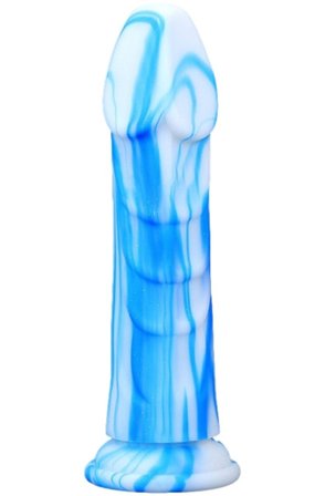Vipriks Dildo Blue-White 21 cm - Woome.pl