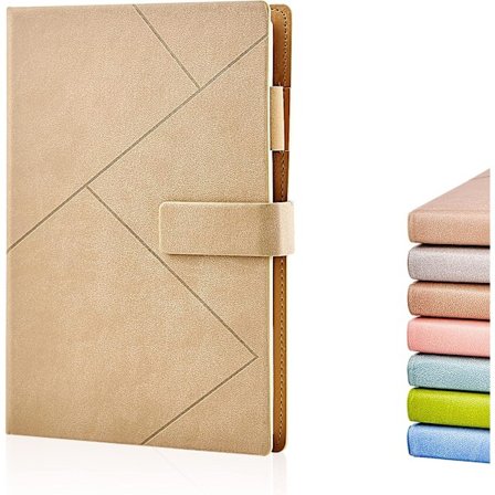 A5 Notebook Minimalistisk Linjerad Anteckningsbok Journal Med Konstläder Hårdpärm, 3D Magnetiskt Spänne, Present till Kvinnor Män Lärare Kontor Skola 