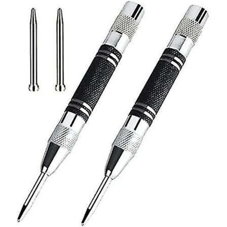 Automatisk Center Punch 2-pak 5 tommer Sort Fjederbelastet Hulstans