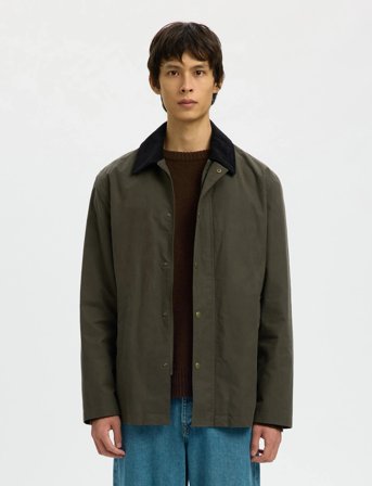 Selected Slhwalter Waxed Cotton 2.0 Jkt Noos - Green - XL