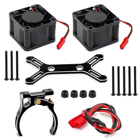 RC-auton päivitys Kaksoisjäähdytystuuletin 4985 1717 Moottorin lämmönjäähdytin Sarja 1/5 6S 8S Arrma KRATON Outcastille, A