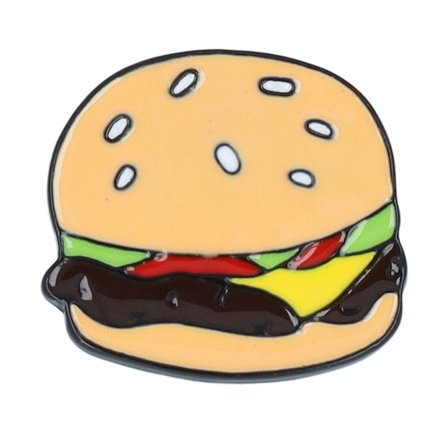 Cap Pins - Beige Akcesoria - Hamburger Metal Enamel Pin @ Hatstore
