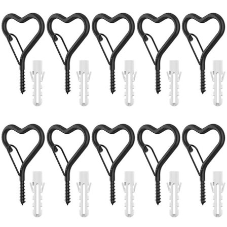 12-pak Q-kroge, 12 stk. Q-formede skrueskroge med sikkerhedsspænde