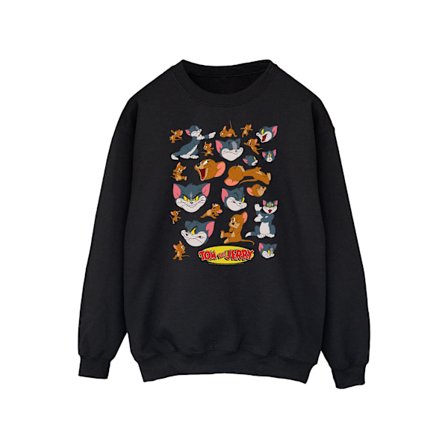 Tom And Jerry Dam/Damer Många Ansikten Sweatshirt L Svart