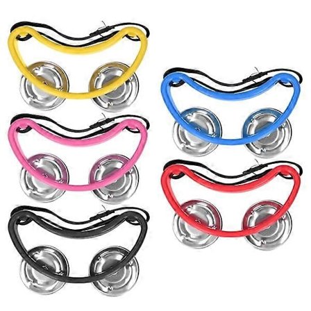 5 st fotbjällra 2-radig halvmåneformad metallklang Percussion Musikinstrument.