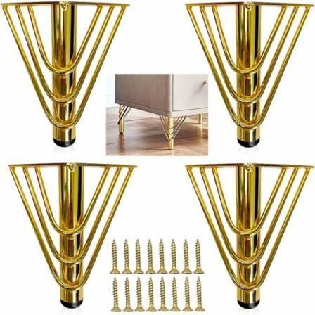 4 kappaletta kultaiset metallipöydän jalat 15 cm modernit huonekalujalat Sc:llä
