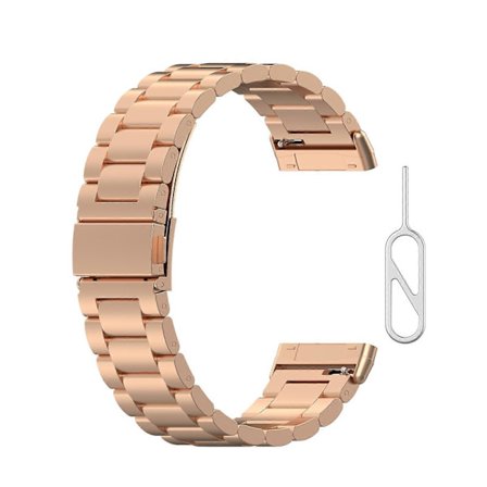 För Fitbit Versa 3 / Fitbit Sense 3-Pärlor Rostfritt Stål Klockarmband med Demonteringsverktyg (Guld) (LGL)