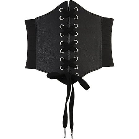 Læderkorsetbælte til kvinder, Retro elastisk bælte, Vintage justerbart strækbælte, Højtaljet bælte, Kraftigt elastisk bælte til kvinder til 