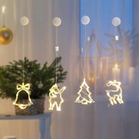 Windows Julelys Stjerne Bjelle Elg Juletre Gardinlys Led Julelys For Juledekorasjon Interiørvegger Windows Jul De
